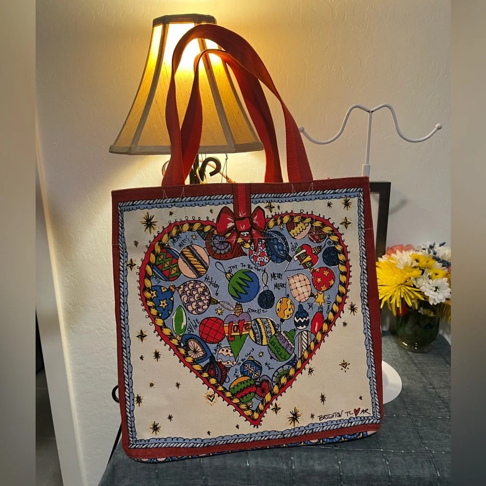Brighton Celebrate Holiday Love Print Tote Bag - Picture 2 of 16